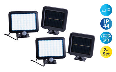 2er-Set LED Solar Außenwandleuchte PEPE